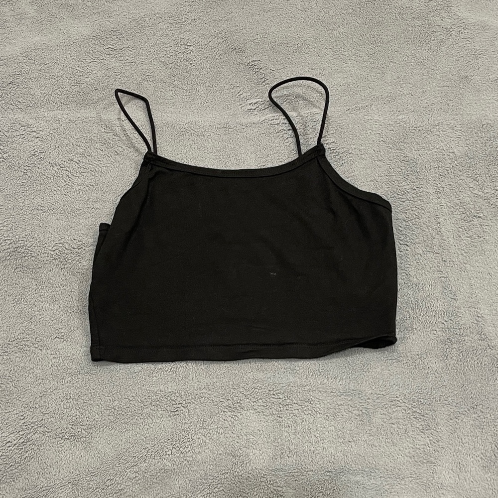 Black cropped tank top. Size small.